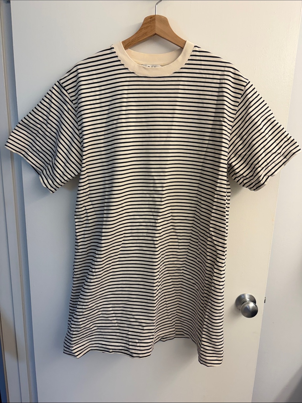 COS Black and White Stripe Mini Dress